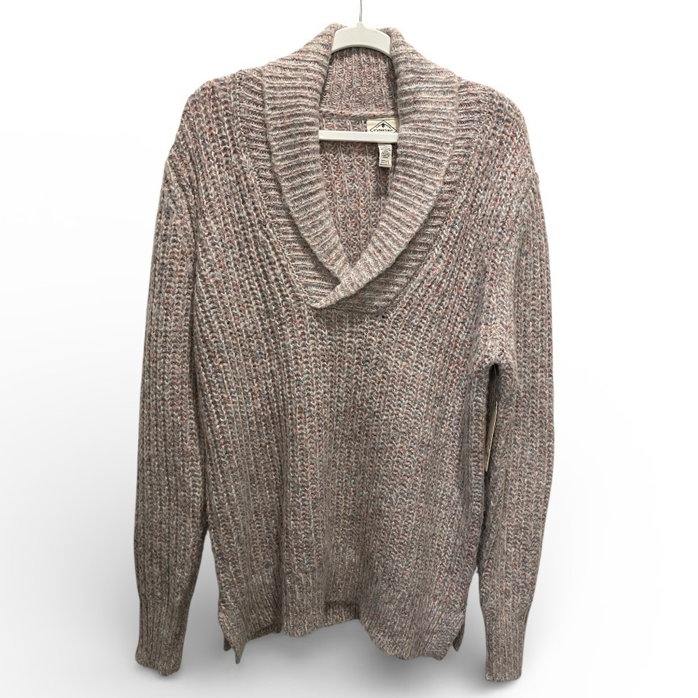 NWT Cozy Heathered Purple and Gray Cowl Neck Sweater